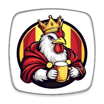 Chicken Beer Funny - Square fridge magnet - white - Front