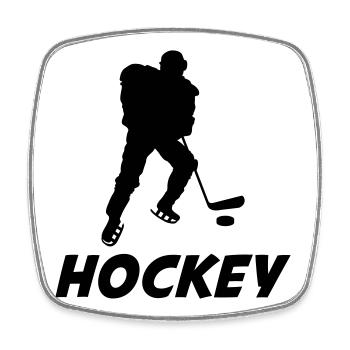 Hockey - Square fridge magnet - white - Front