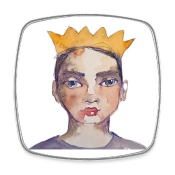 princess - Square fridge magnet - white - Front