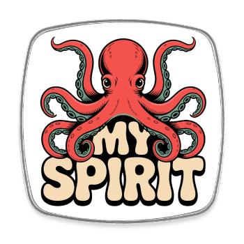 Oktopus Spirit - Magnet carré - blanc - Devant