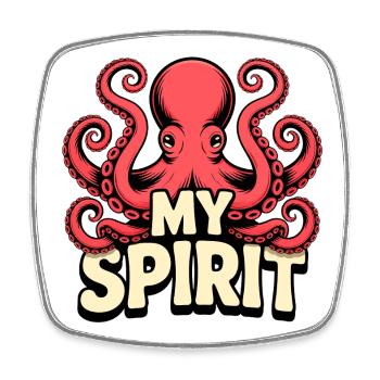 Oktopus Spirit - Magnet carré - blanc - Devant