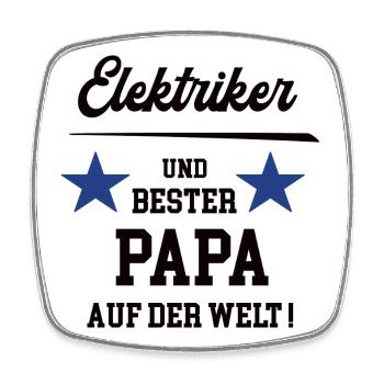 Elektriker Bester Papa Vatertag Geburtstag - Viereckiger Kühlschrankmagnet - Weiß - Vorne