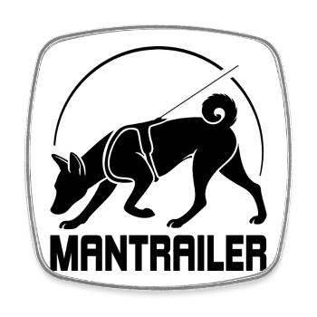 Basenji MANTRAILER Chiens de recherche Chiens Wilsigns - Magnet carré - blanc - Devant