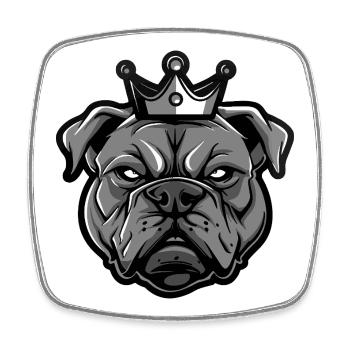 Couronne de chien mastiff - Magnet carré - blanc - Devant