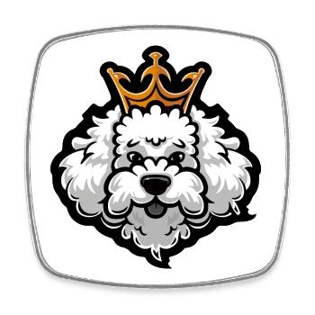 Poodle Dog Crown - Square fridge magnet - white - Front
