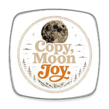 Lunar Joy Celestial Vintage-Design - Viereckiger Kühlschrankmagnet - Weiß - Vorne
