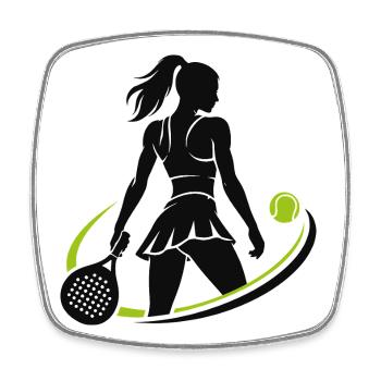 Padel Girl - Square fridge magnet - white - Front