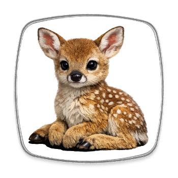 Cute Deer Boy Illustration - Square fridge magnet - white - Front