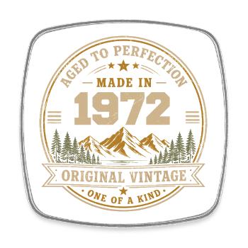 1972 Retro 1972 Vintage 1972 Geschenk 1972 - Viereckiger Kühlschrankmagnet - Weiß - Vorne