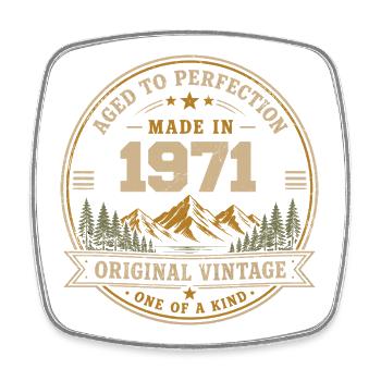 1971 Retro 1971 Vintage 1971 Gift 1971 - Square fridge magnet - white - Front