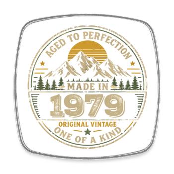 1979 Birthday Party 1979 - Born in 1979 - Square fridge magnet - white - Front