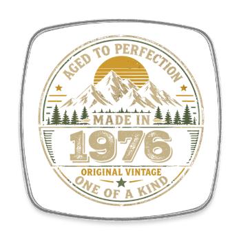 1976 Birthday Party 1976 - Born in 1976 - Square fridge magnet - white - Front