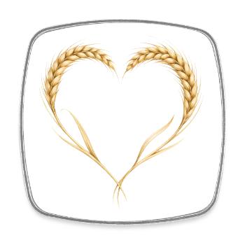Cœur de blé, Agriculture, Oreilles, Motif de la nature - Magnet carré - blanc - Devant