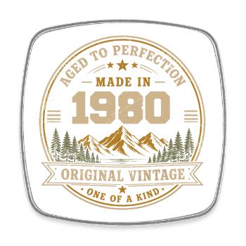 1980's Retro 1980's Vintage 1980's Gift - Square fridge magnet - white - Front