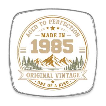 1985 Retro 1985 Vintage 1985 Geschenk 1985 - Viereckiger Kühlschrankmagnet - Weiß - Vorne