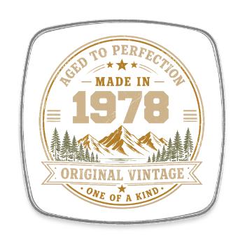 1978 Retro 1978 Vintage 1978 Geschenk 1978 - Viereckiger Kühlschrankmagnet - Weiß - Vorne