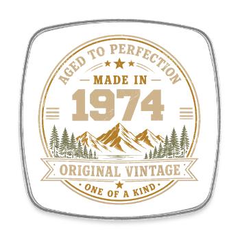 1984 Retro 1984 Vintage 1984 Geschenk 1984 - Viereckiger Kühlschrankmagnet - Weiß - Vorne