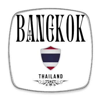 Souvenir Bangkok, design élégant Bangkok - Magnet carré - blanc - Devant
