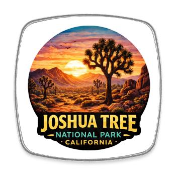 Joshua Tree Nationalpark Landschaft Camping Sonne - Viereckiger Kühlschrankmagnet - Weiß - Vorne