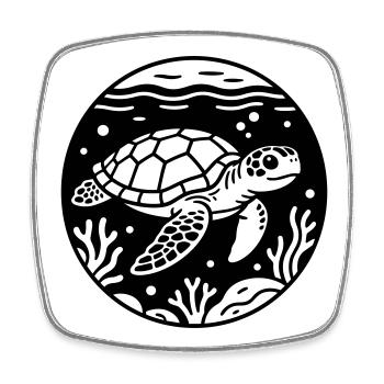 Sea Turtle - Square fridge magnet - white - Front