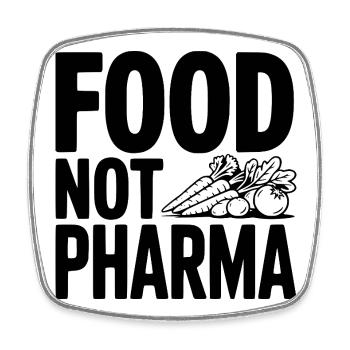 Alimentaire, pas pharmaceutique - Magnet carré - blanc - Devant