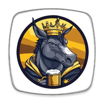 Bière d’âne drôle - Magnet carré - blanc - Devant