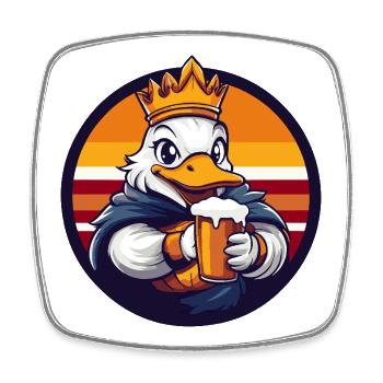 Bière de canard drôle - Magnet carré - blanc - Devant