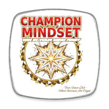 Champion Mindset Starburst - Square fridge magnet - white - Front