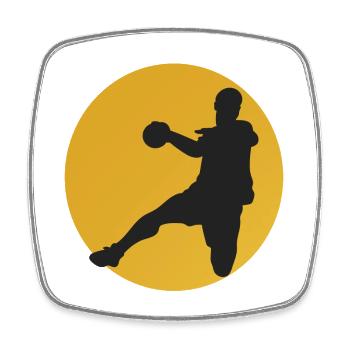 Silhouette de basket dans le cercle du soleil - Magnet carré - blanc - Devant
