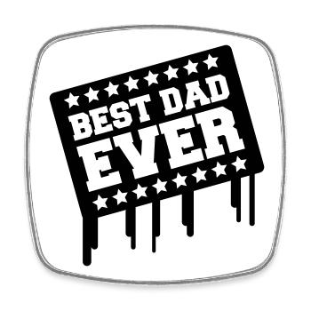 best_dad_ever03 - Viereckiger Kühlschrankmagnet - Weiß - Vorne