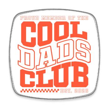 Fête des pères cadeau papa - Club des papas cool - Magnet carré - blanc - Devant