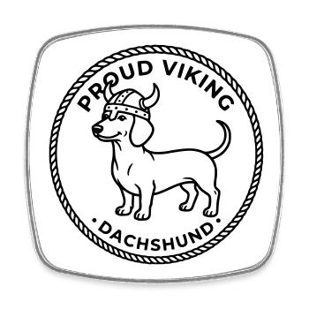 dackel wikinger stolz - Viereckiger Kühlschrankmagnet - Weiß - Vorne