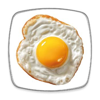 fried egg - Square fridge magnet - white - Front