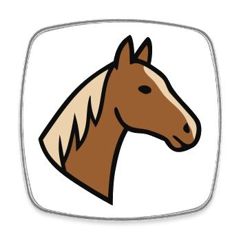 Horse Head Mane Haflinger - Square fridge magnet - white - Front