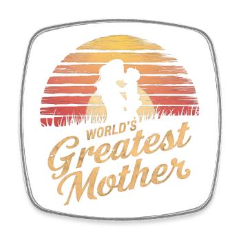 Die größte Mutter der Welt - Viereckiger Kühlschrankmagnet - Weiß - Vorne
