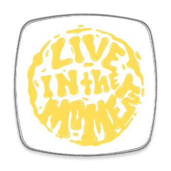 Live In The Moment - Square fridge magnet - white - Front