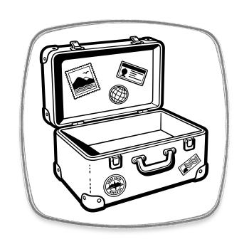 travel - Square fridge magnet - white - Front