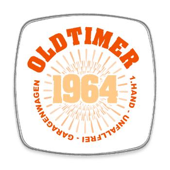 1964 - Viereckiger Kühlschrankmagnet - Weiß - Vorne