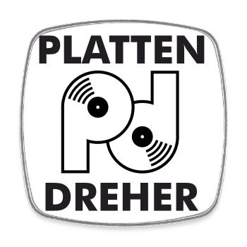 Plate turner logo with lettering - Square fridge magnet - white - Front