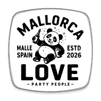 Malle 2026 Fête Peuples Malle Love - Magnet carré - blanc - Devant