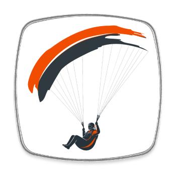 Parapente Silhouette Aventure Liberté - Magnet carré - blanc - Devant