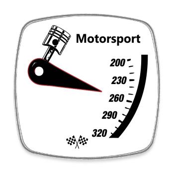 Motorsport Speedometer - Square fridge magnet - white - Front