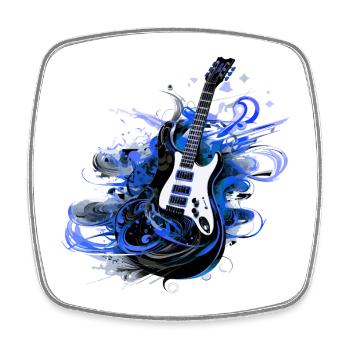 guitare électrique guitare guitariste instrument de musique rock - Magnet carré - blanc - Devant