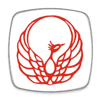 Red Phoenix - Square fridge magnet - white - Front
