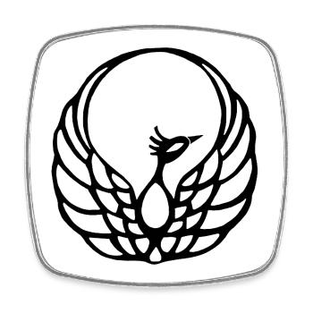 Black Phoenix - Square fridge magnet - white - Front