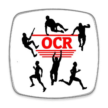 OCR Power – Obstacle Race Design - Viereckiger Kühlschrankmagnet - Weiß - Vorne