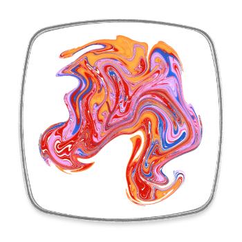 Color swirl neon pattern - Square fridge magnet - white - Front