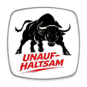 Maillot de sport Unstoppable Bull Motivation - Magnet carré - blanc - Devant