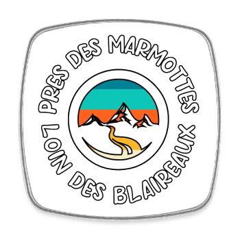 Marmots Monts Market - Square fridge magnet - white - Front
