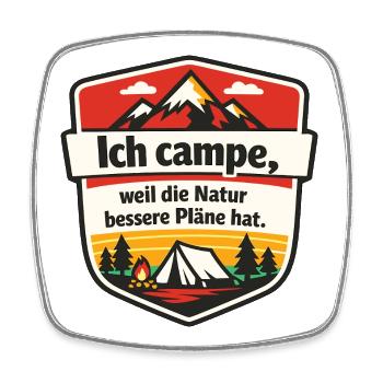 Camping-car battement de cœur pour camping-car - Magnet carré - blanc - Devant